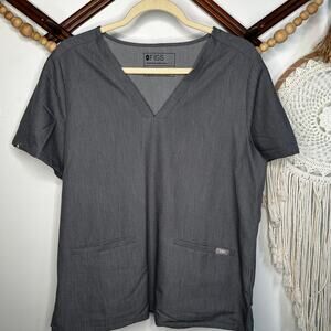 Figs Gray Scrub Top